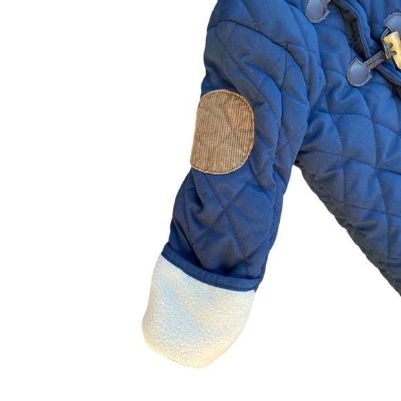 Perry Ellis Baby Diamond Quilted Fleece Lined One-Piece Navy Snowsuit-6-9mos - Picture 3 of 16